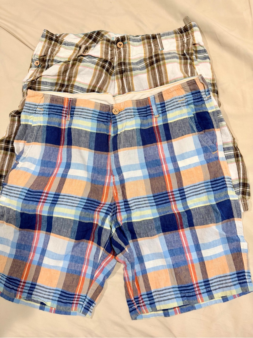 Tommy Bahama Men’s Plaid Cargo Shorts bundle - Blue, Orange & Yellow